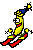 Skiing banana